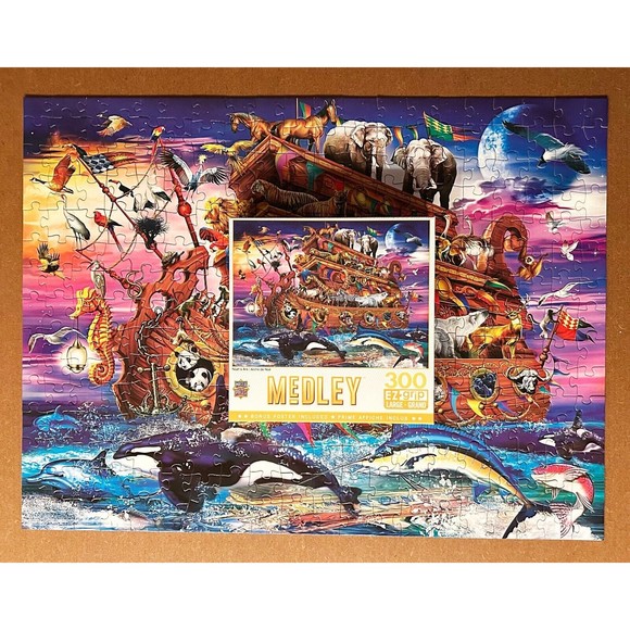 Noah's Ark 300 EZ-Grip Pieces Masterpieces Jigsaw Puzzle w/Poster - Complete - Picture 2 of 7